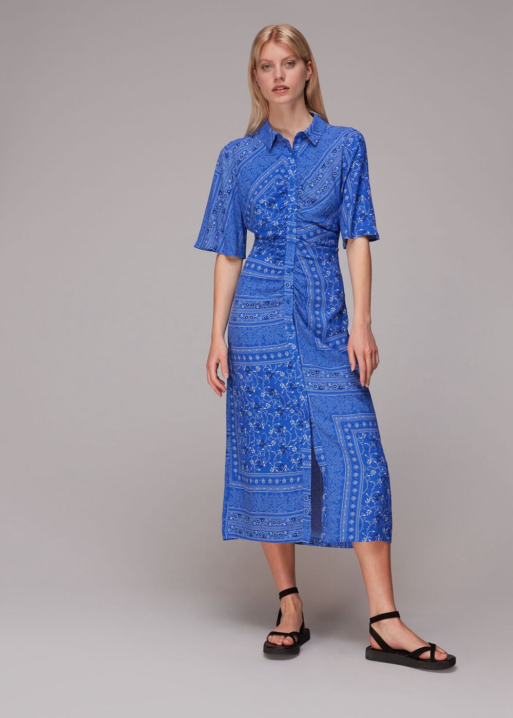 Whistles Bandana Spot Print Shirt Dress Blue / Multicolor | US-17036AUPS