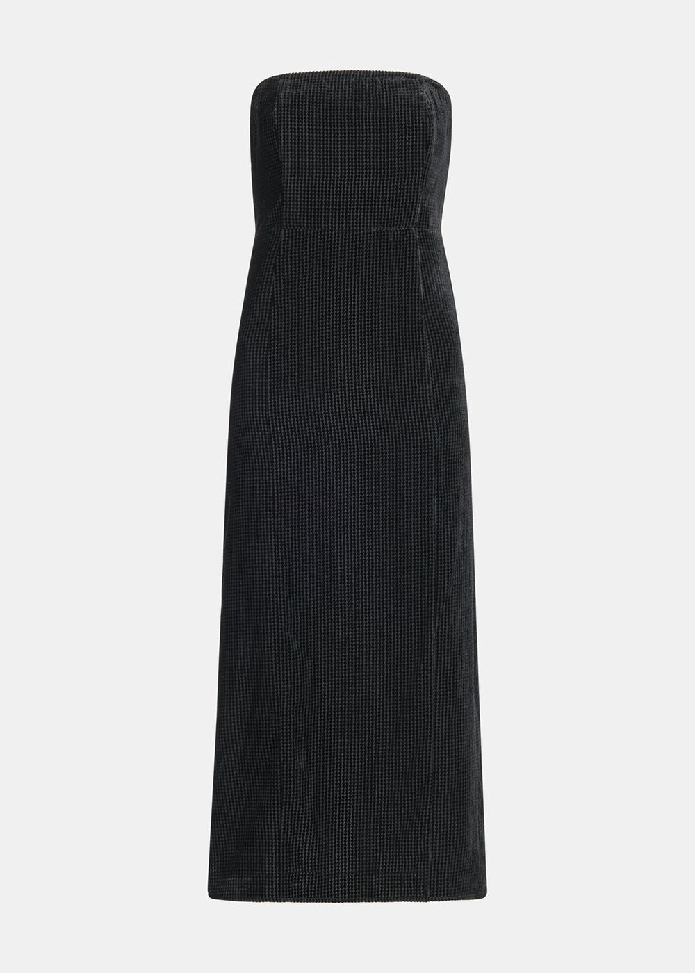 Whistles Bandeau Burnout Velvet Dress Black | US-09147VJMA