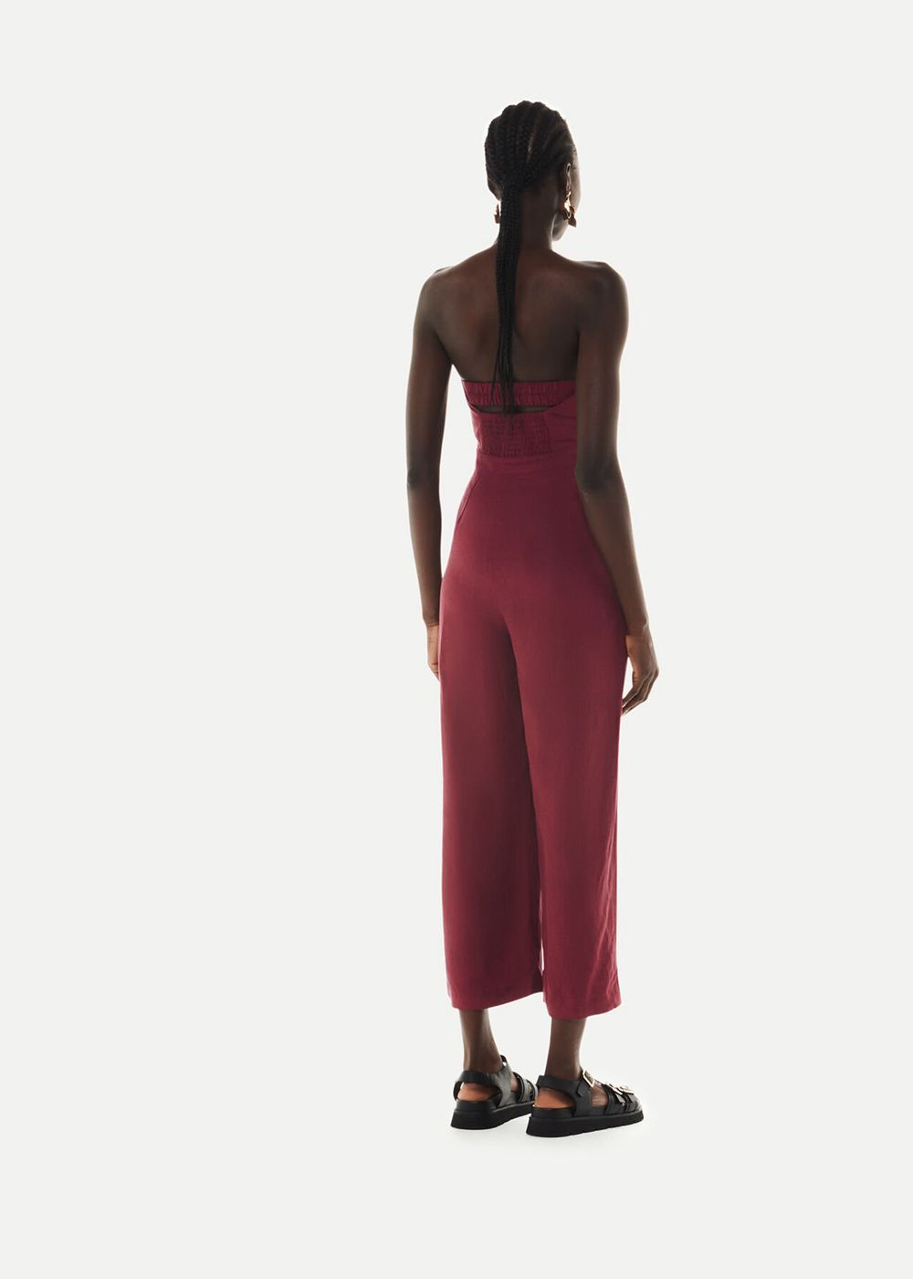 Whistles Bandeau Jumpsuit Burgundy | US-74136EPGK