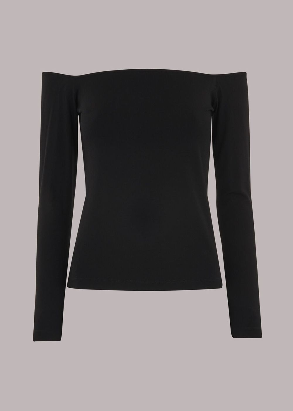 Whistles Bandeau Long Sleeve Top Black | US-05681SQAM