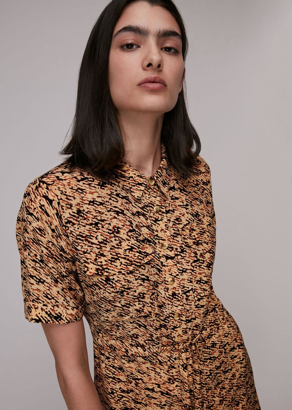 Whistles Bark Print Shirt Dress Multicolor | US-63028IYRN