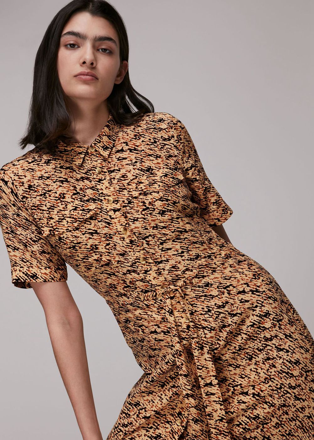 Whistles Bark Print Shirt Dress Multicolor | US-63028IYRN