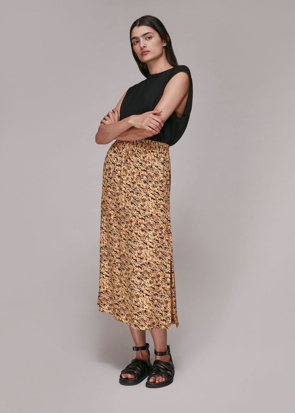 Whistles Bark Print Tie Waist Skirts Multicolor | US-51243MZGK