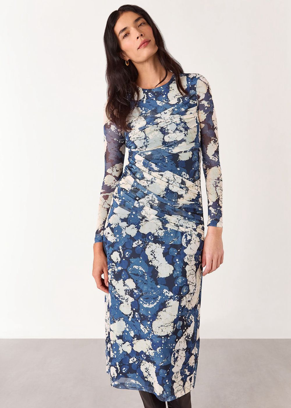 Whistles Batik Marble Mesh Dress Blue / Multicolor | US-34978WTKL