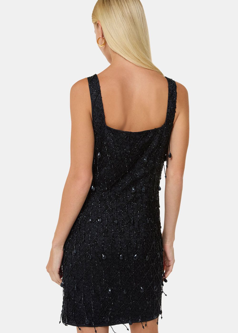 Whistles Beaded Mini Dress Black | US-05743QITU