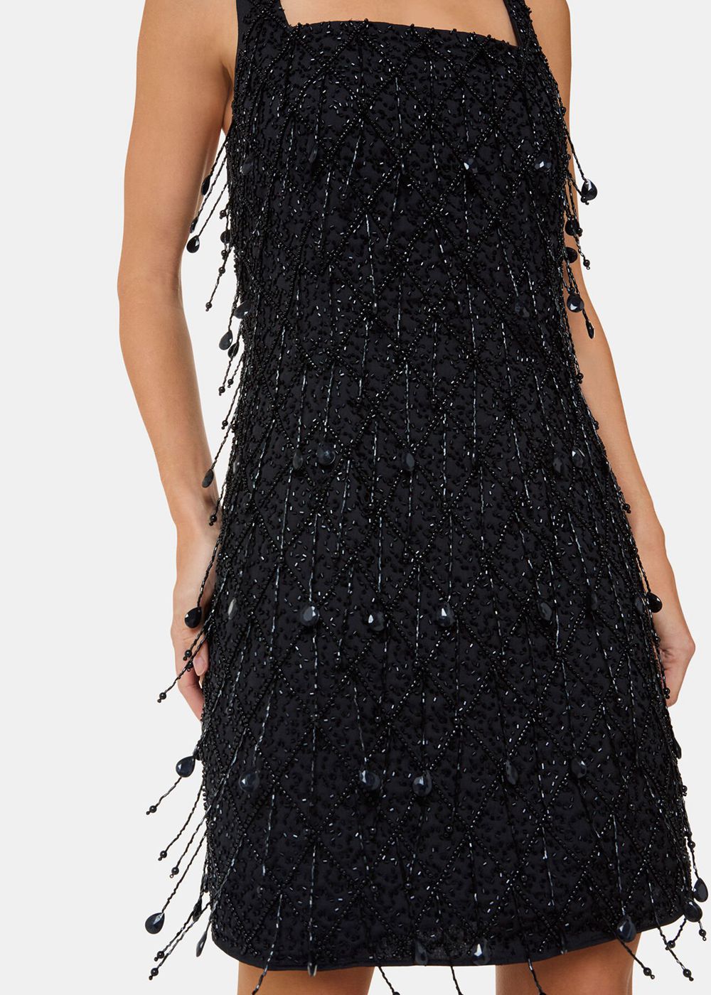 Whistles Beaded Mini Dress Black | US-05743QITU