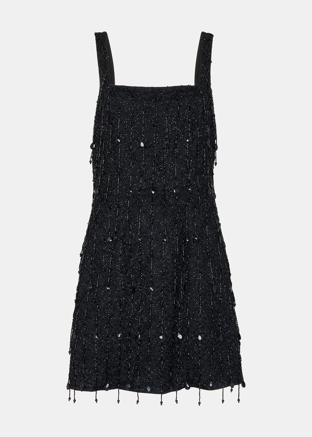 Whistles Beaded Mini Dress Black | US-05743QITU