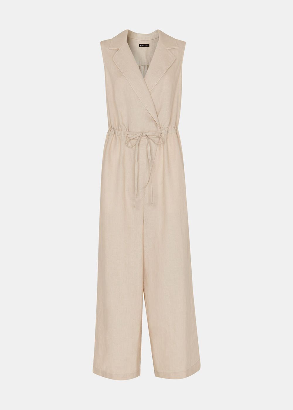 Whistles Bella Linen Wrap Jumpsuit Neutral | US-83705IQGA