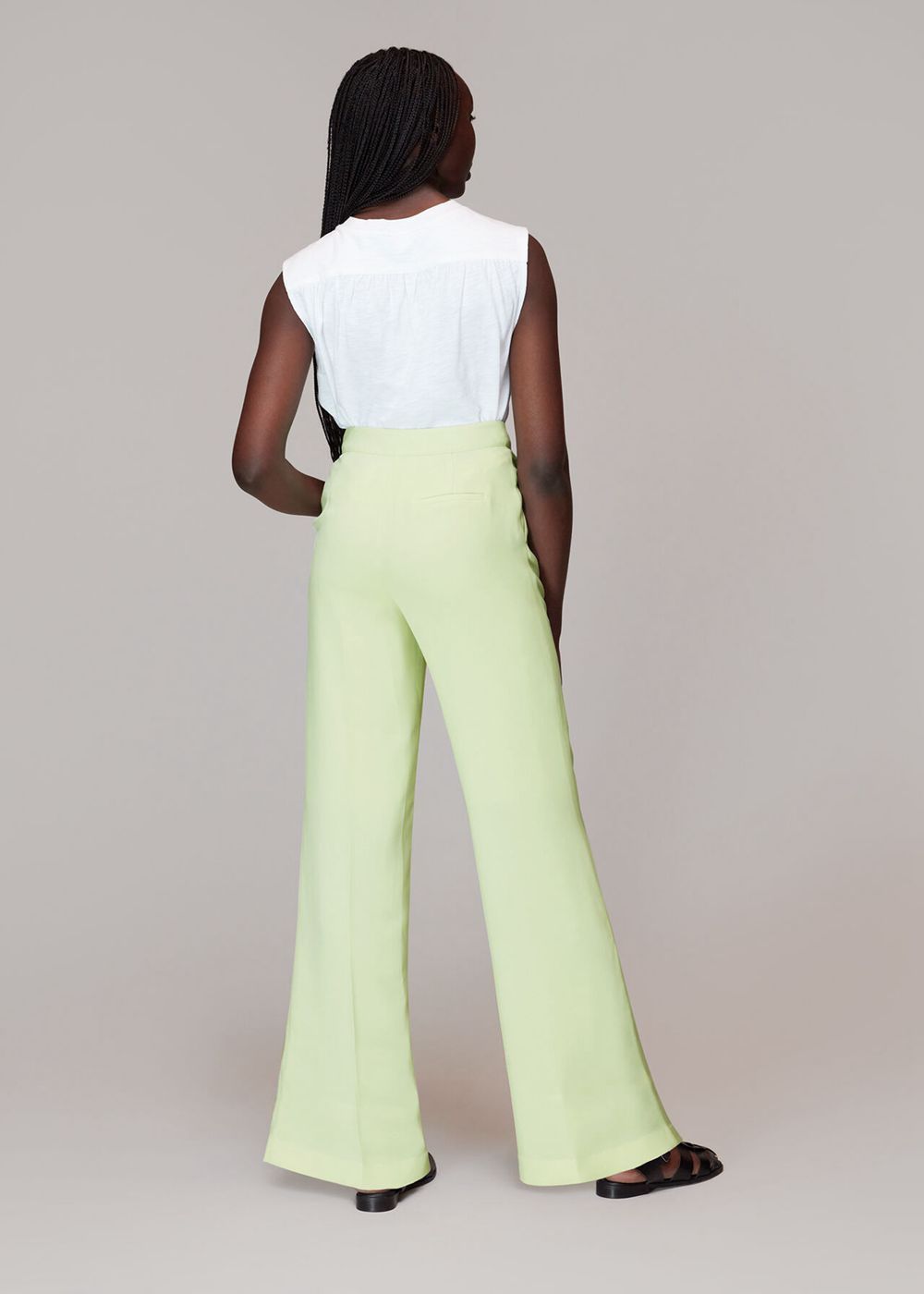 Whistles Bella Pleat Front Pants Light Green | US-09851VANM