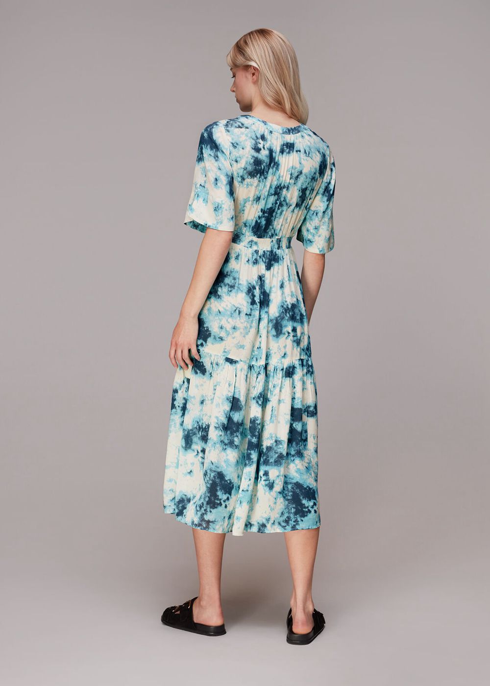 Whistles Bella Tie Dye Midi Dress Blue / Multicolor | US-09134DNXA