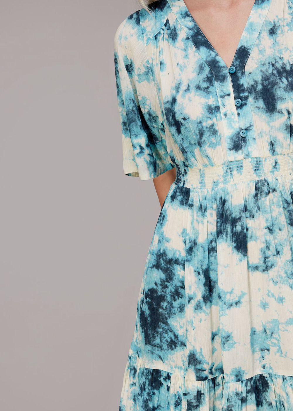 Whistles Bella Tie Dye Midi Dress Blue / Multicolor | US-09134DNXA