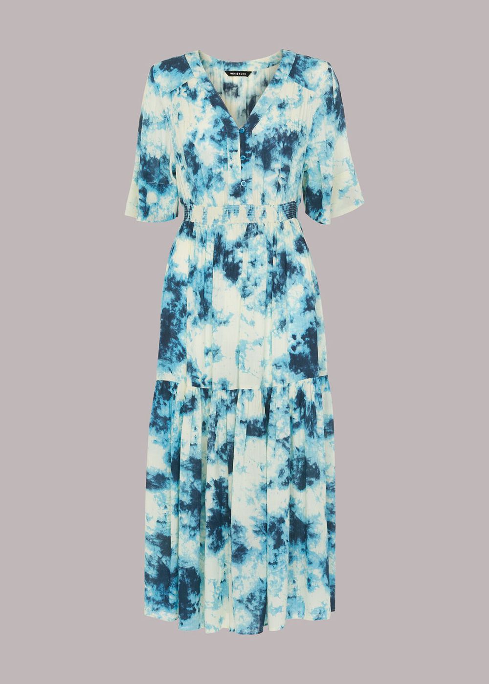 Whistles Bella Tie Dye Midi Dress Blue / Multicolor | US-09134DNXA