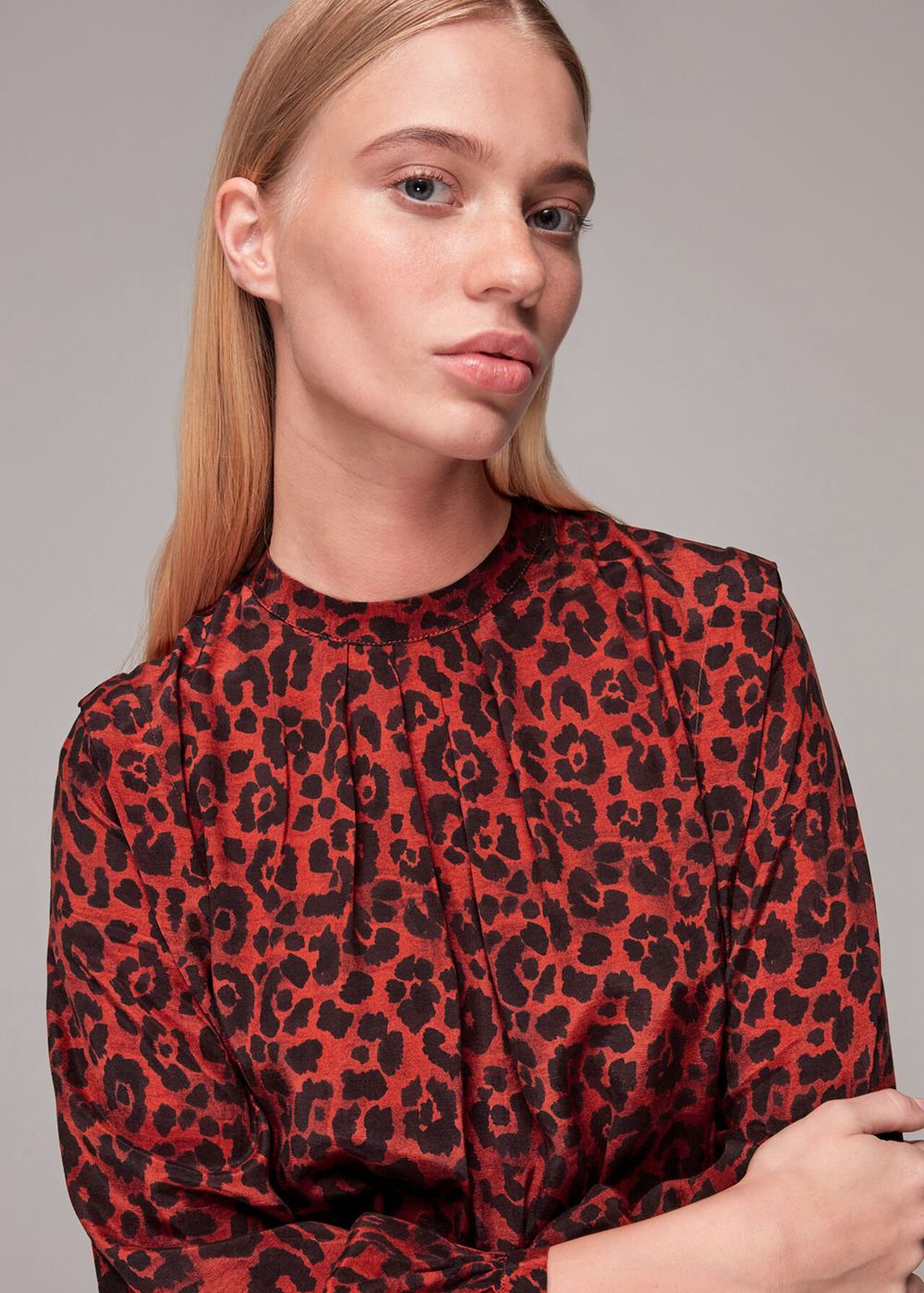 Whistles Belted Animal Print Dress Red / Multicolor | US-35619VZXH