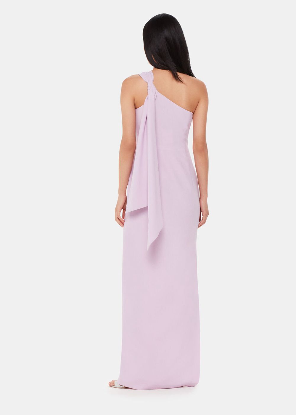 Whistles Bethan One Shoulder Maxi Dress Purple | US-83619BECN