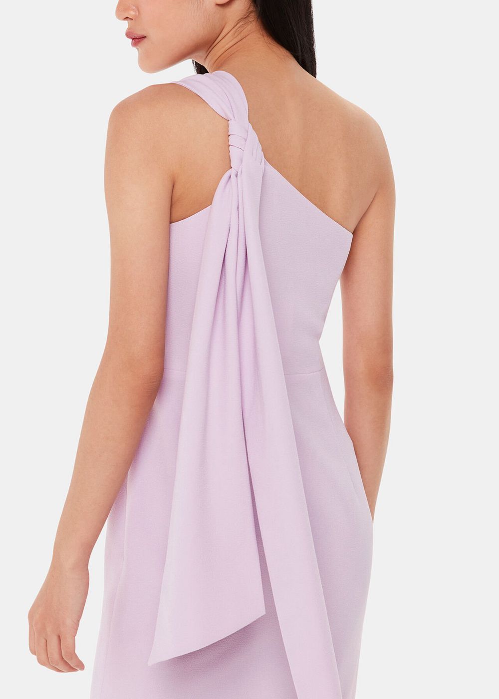 Whistles Bethan One Shoulder Maxi Dress Purple | US-83619BECN