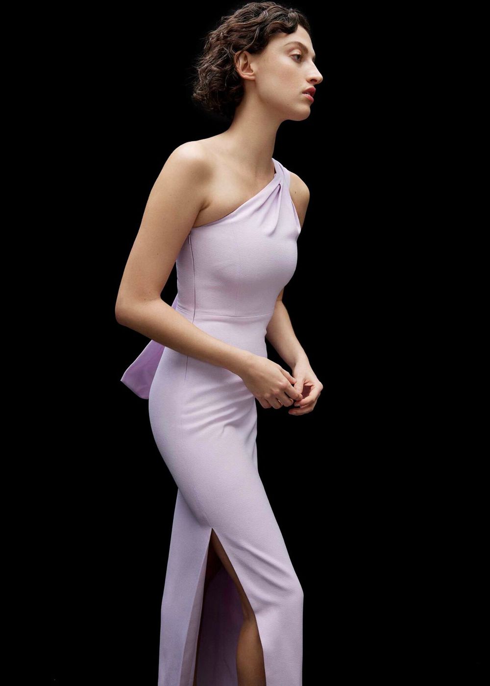 Whistles Bethan One Shoulder Maxi Dress Purple | US-83619BECN