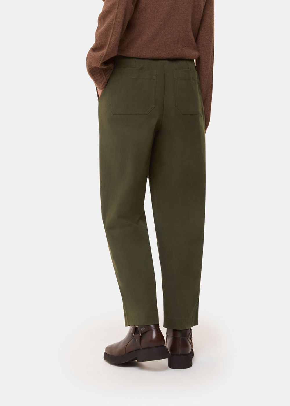 Whistles Bethany Barrel Leg Pants Khaki | US-23745UICS