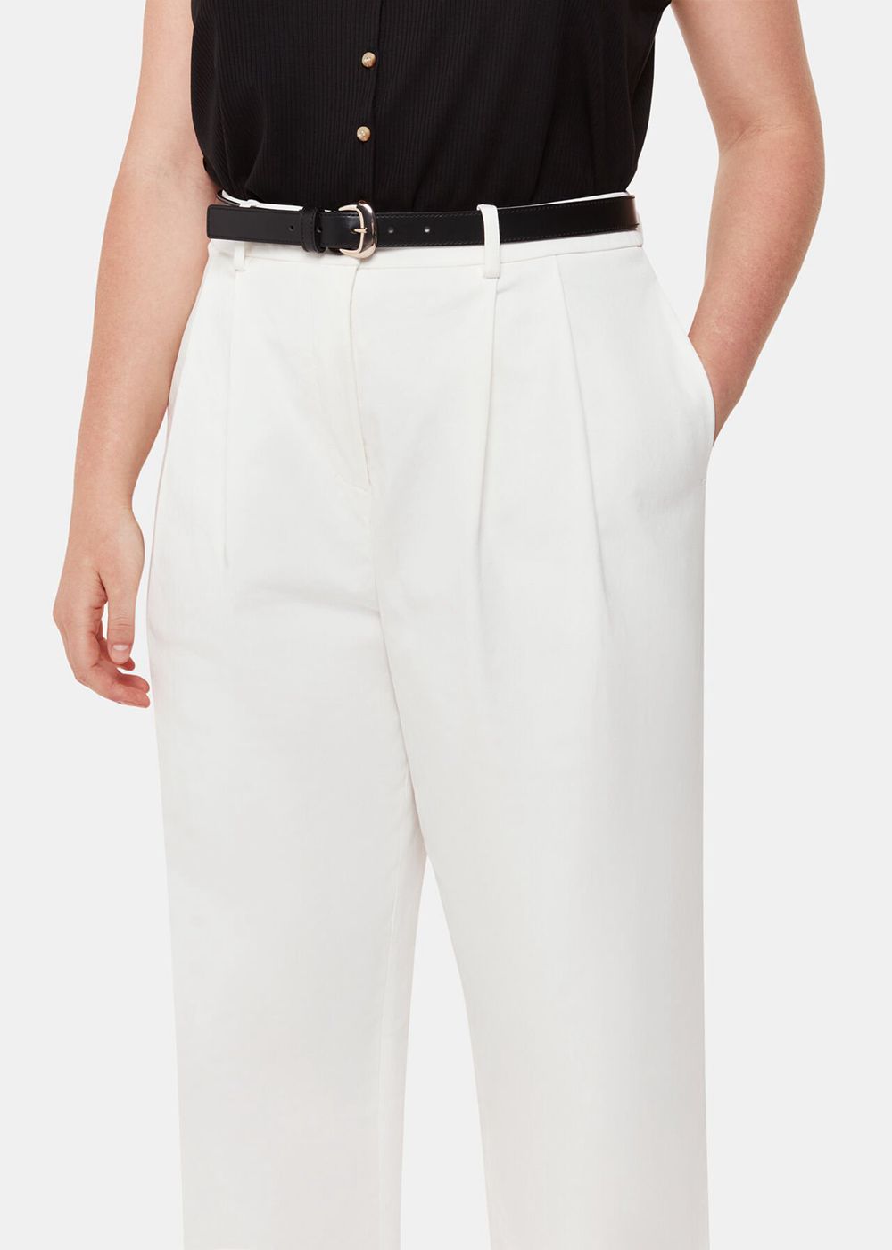 Whistles Bethany Barrel Leg Pants White | US-70349YMWS