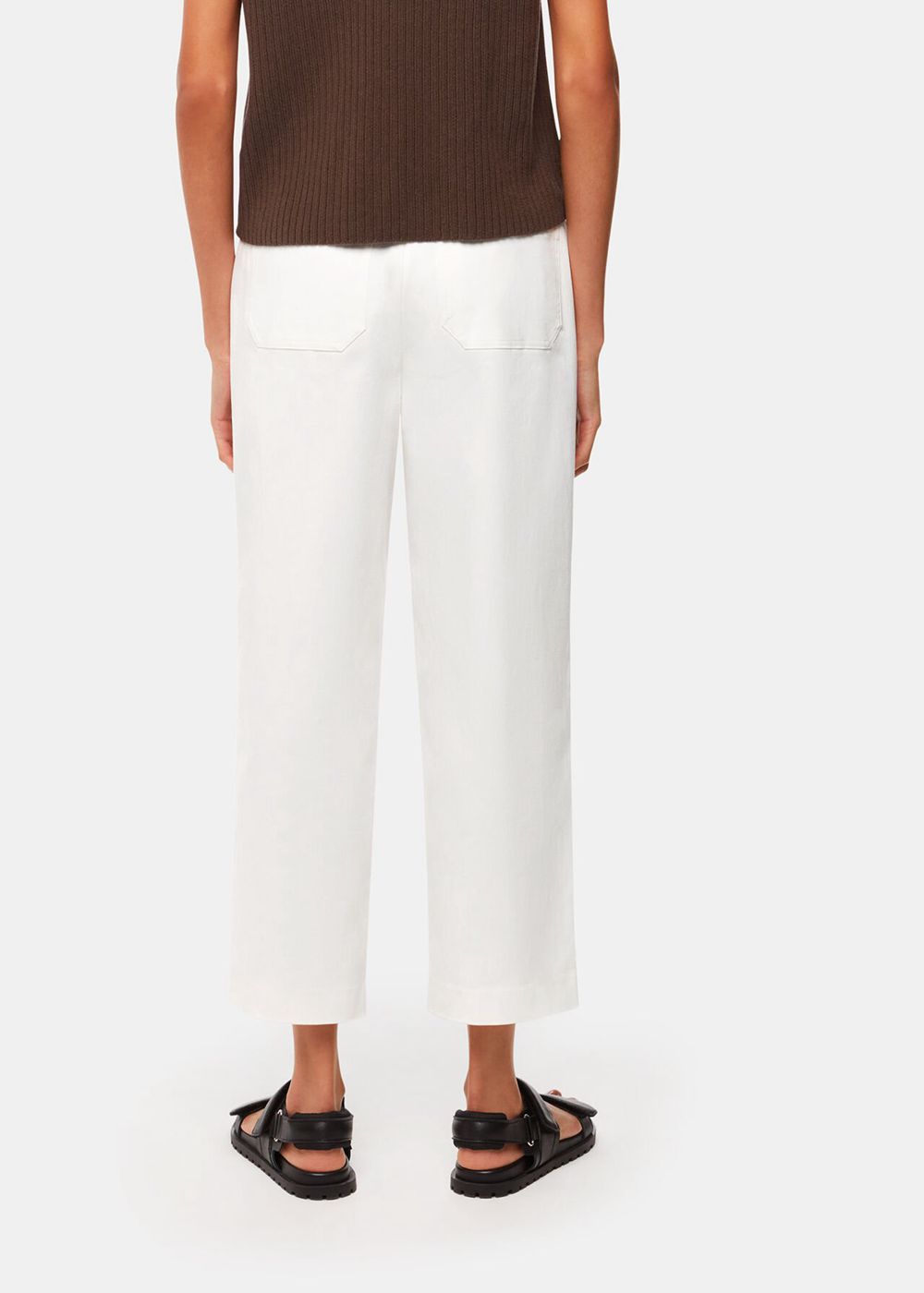 Whistles Bethany Barrel Leg Pants White | US-70349YMWS