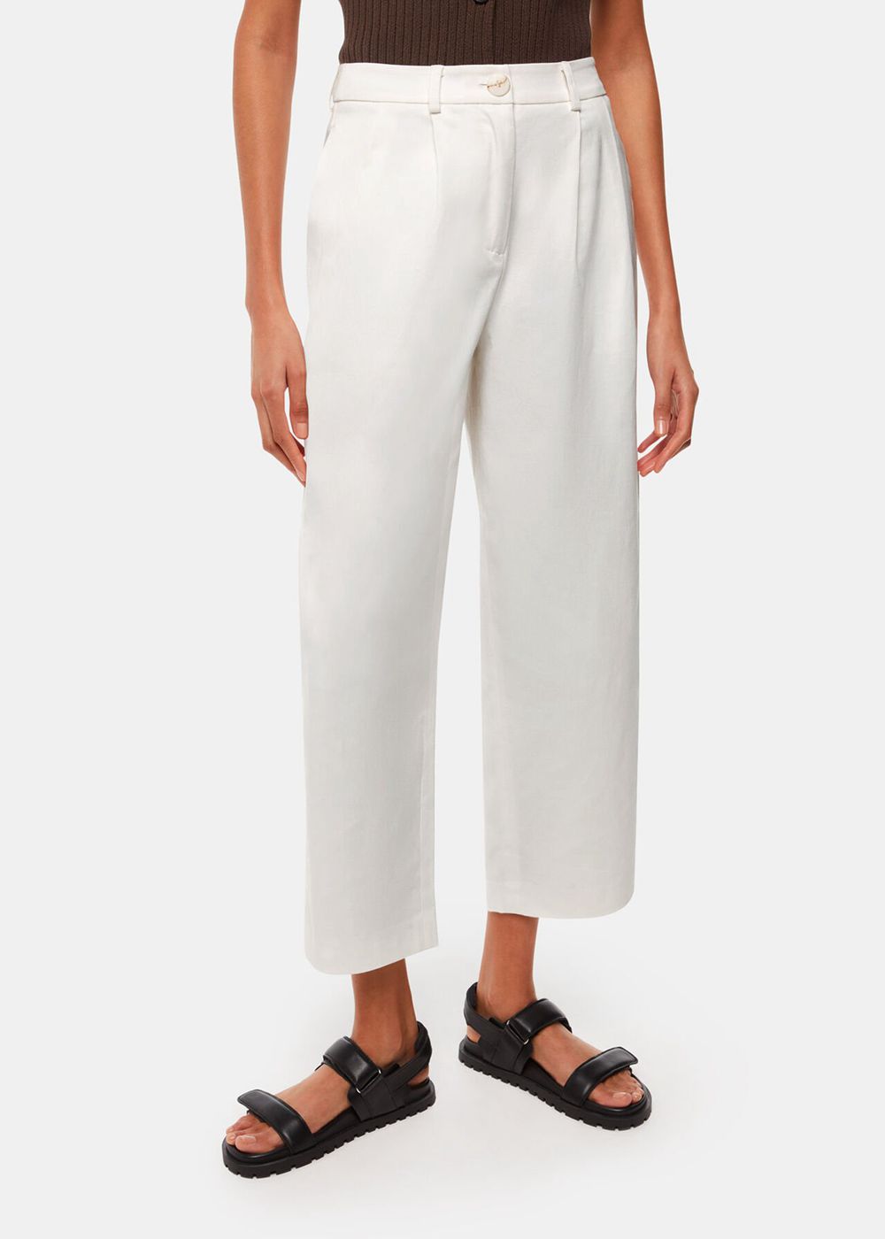 Whistles Bethany Barrel Leg Pants White | US-70349YMWS