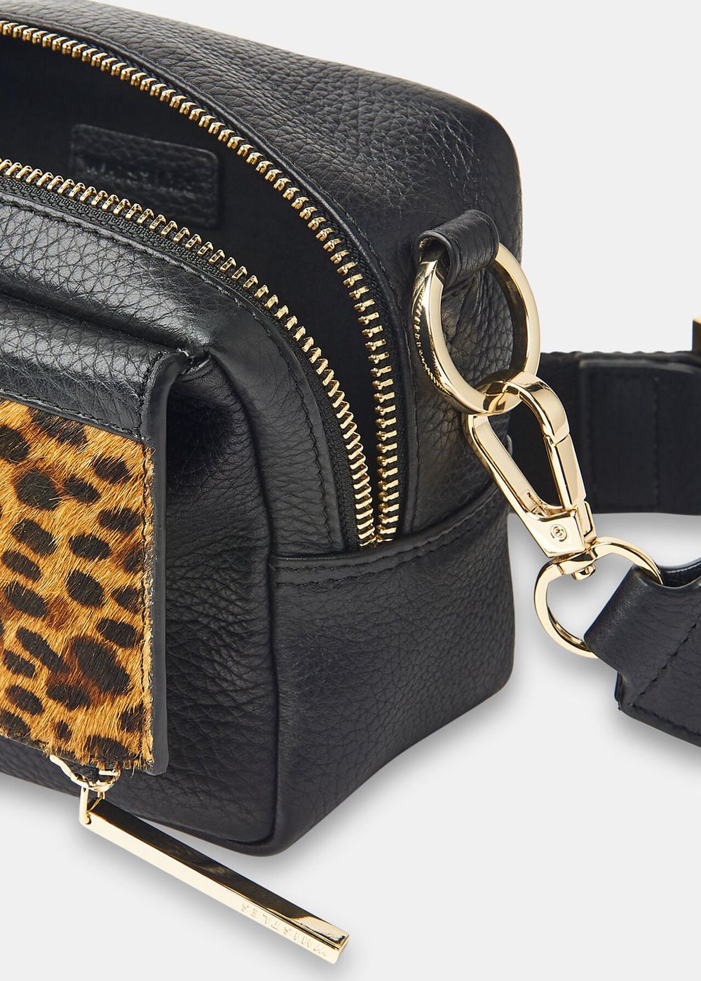 Whistles Bibi Leopard Crossbody Bag Black / Multicolor | US-16452LWSK