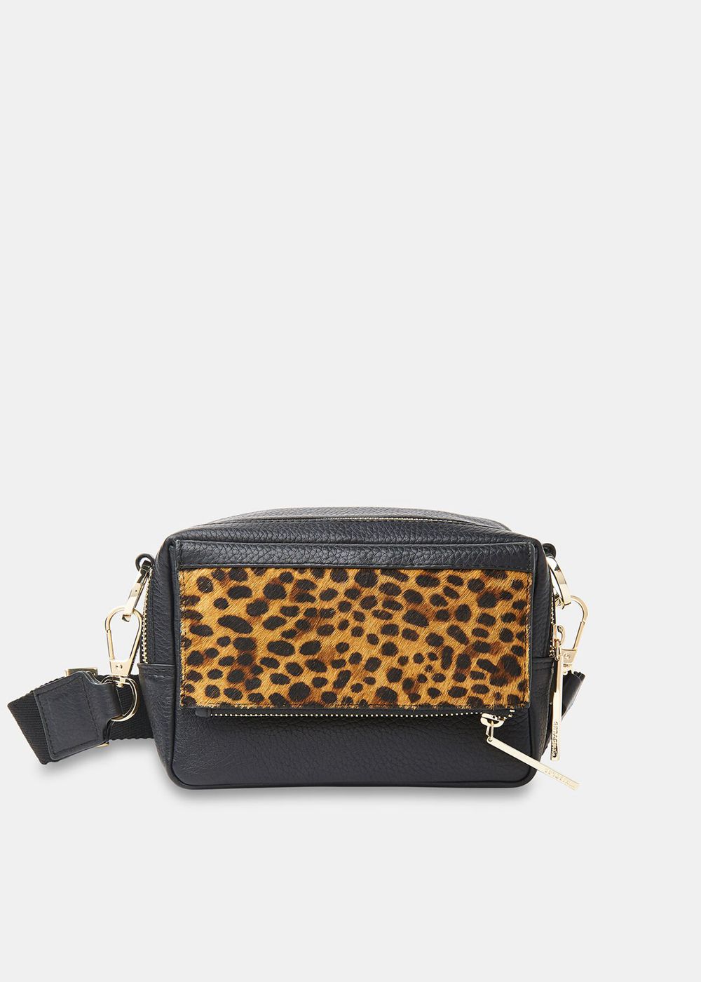 Whistles Bibi Leopard Crossbody Bag Black / Multicolor | US-16452LWSK