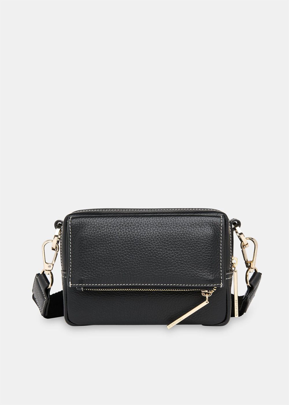 Whistles Bibi Stitch Crossbody Bag Black | US-90327FTXY