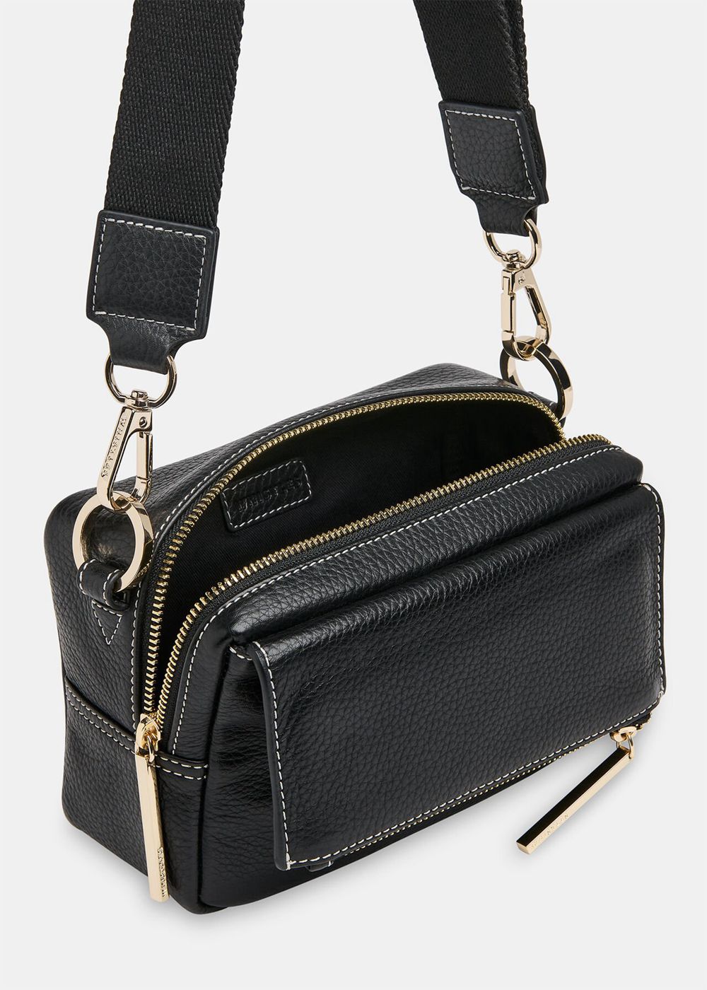 Whistles Bibi Stitch Crossbody Bag Black | US-90327FTXY