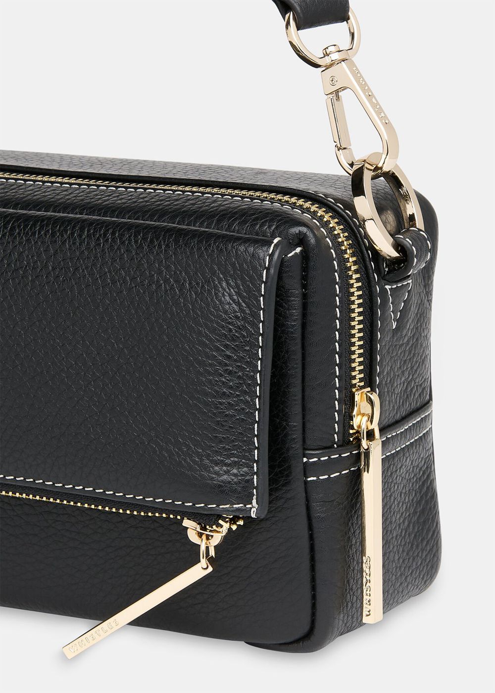 Whistles Bibi Stitch Crossbody Bag Black | US-90327FTXY