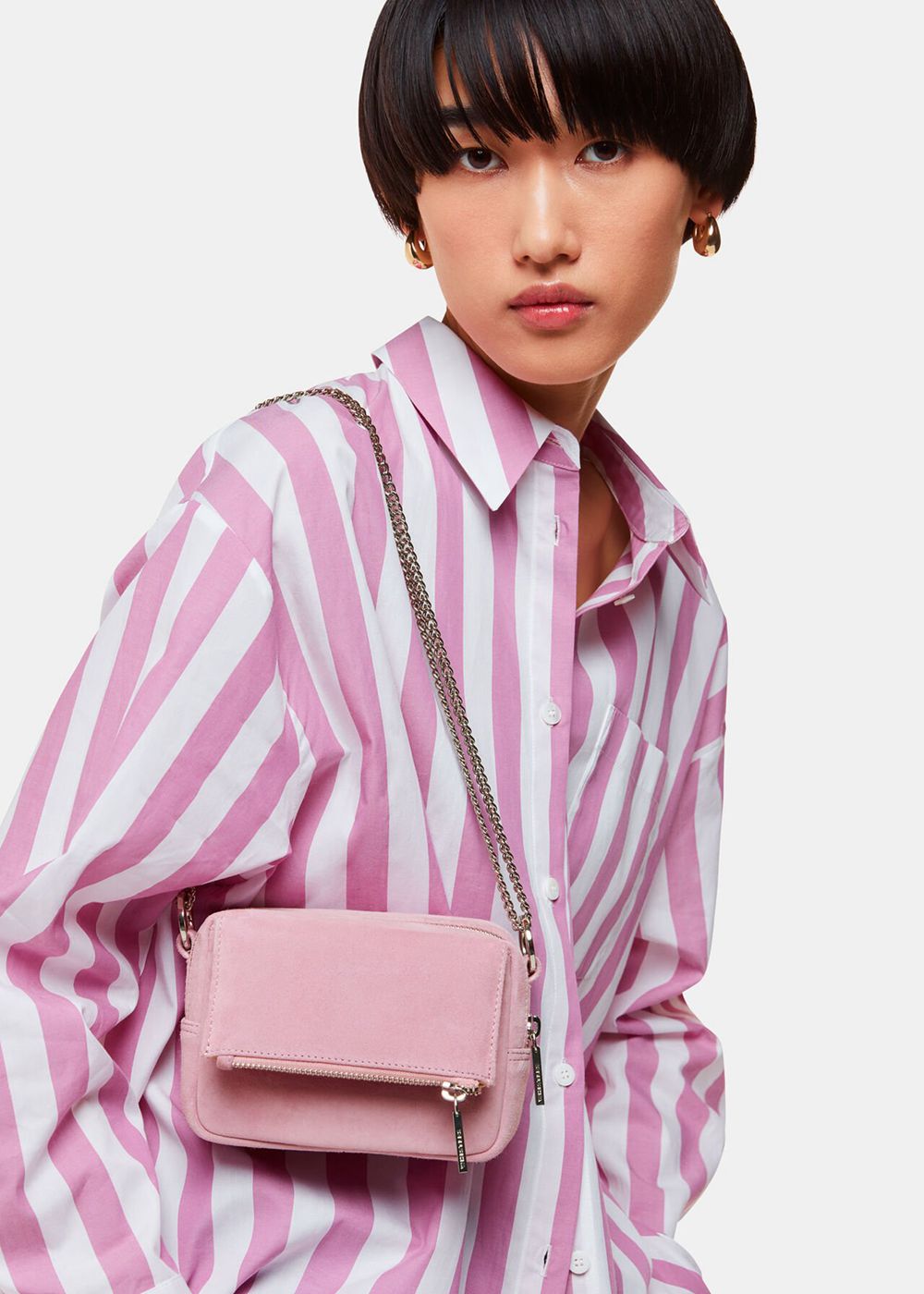 Whistles Bibi Suede Mini Shoulder Bags Pink | US-70291QUYW