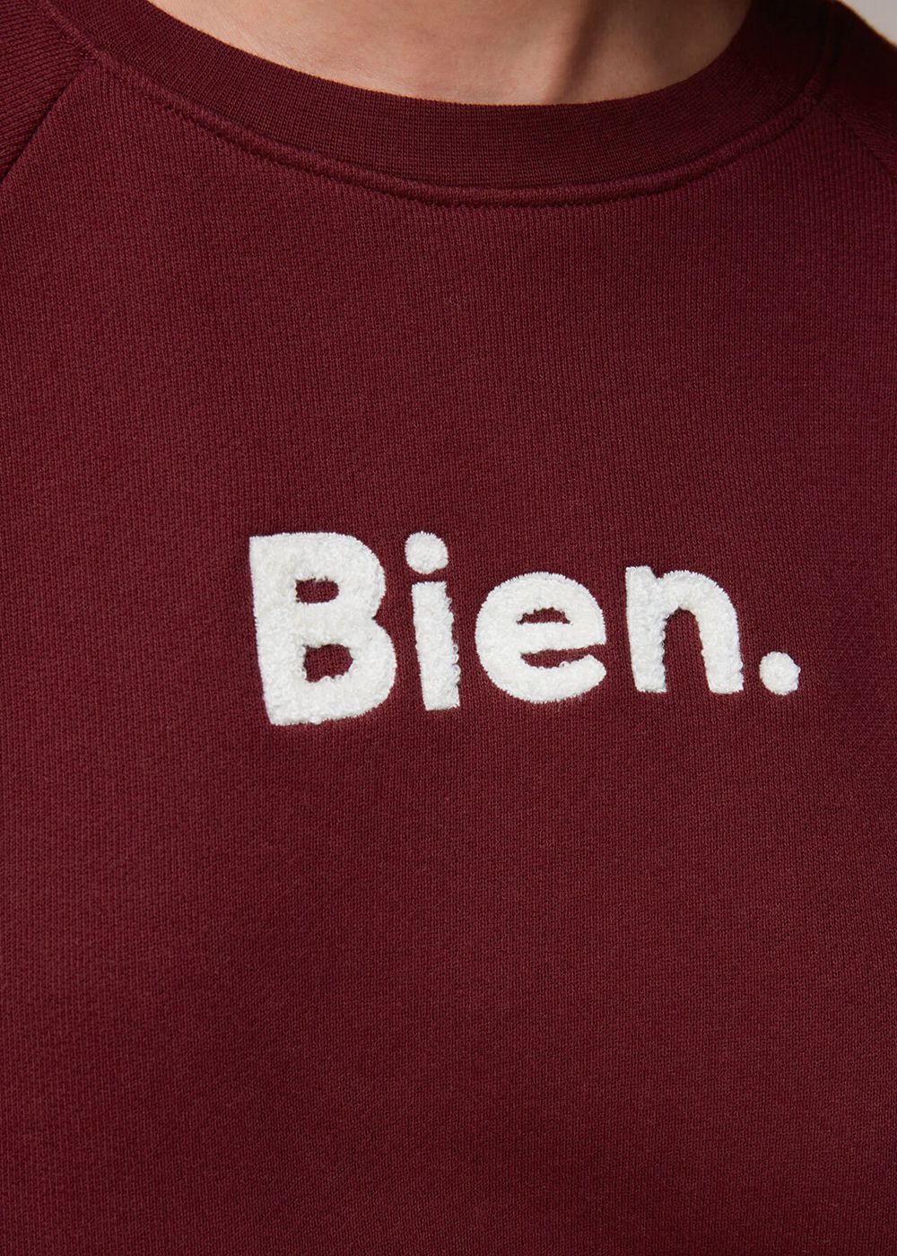 Whistles Bien Logo Sweatshirt Burgundy | US-83754MKQZ