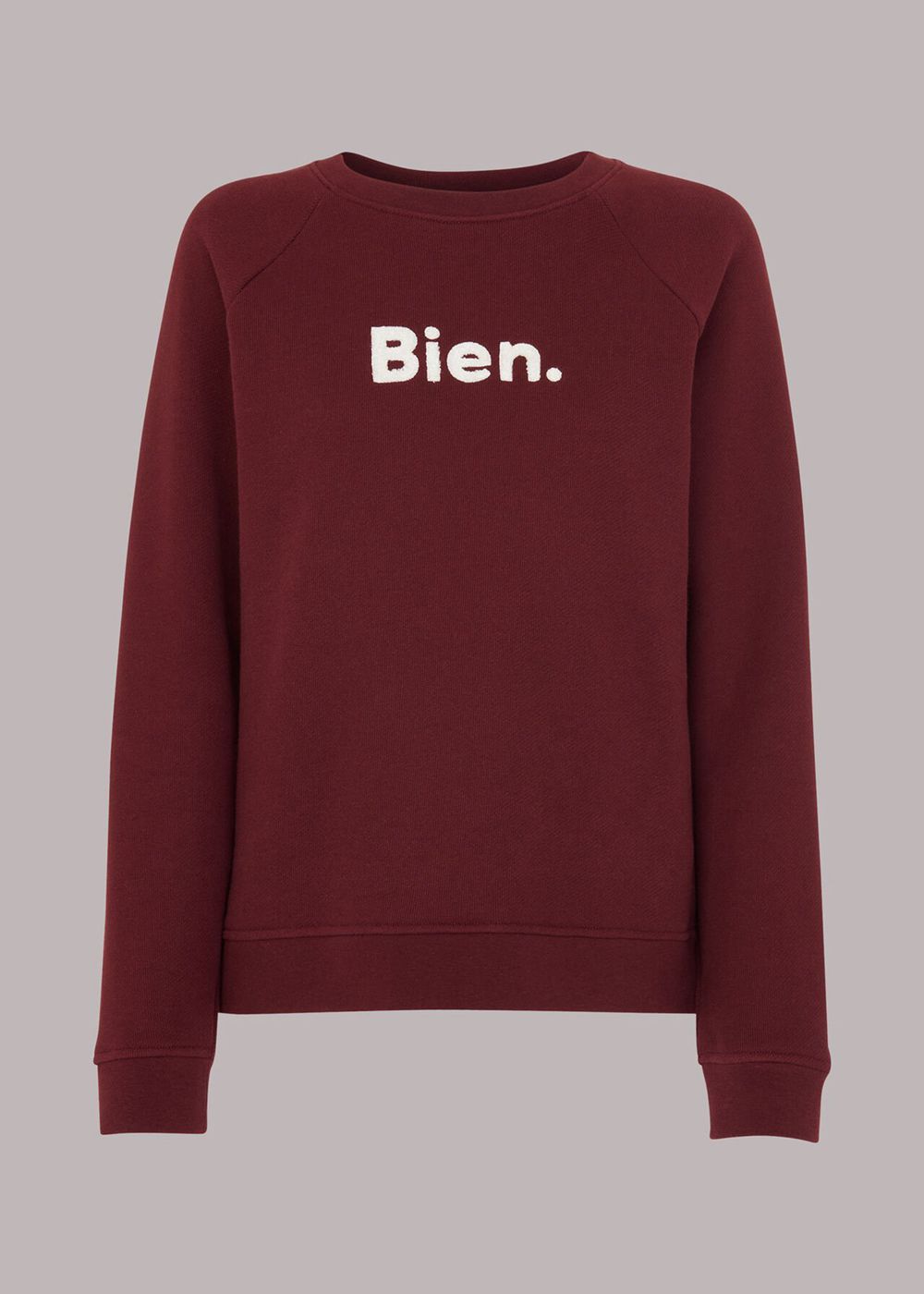 Whistles Bien Logo Sweatshirt Burgundy | US-83754MKQZ