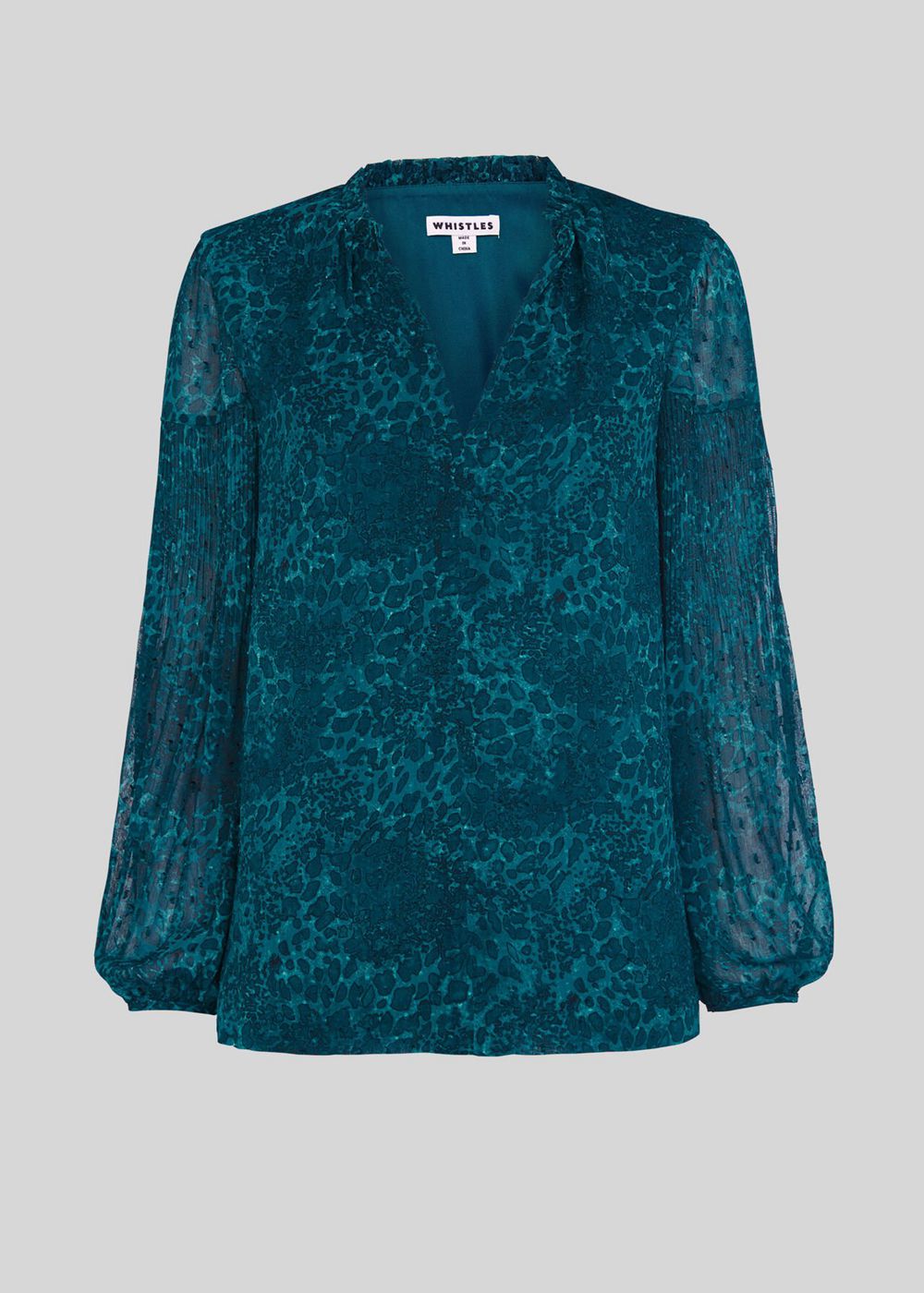 Whistles Big Cat Dobby Blouse Turquoise | US-47910MUDK