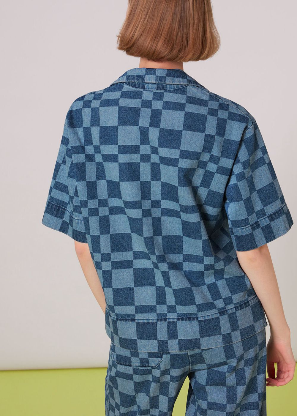 Whistles Billie Checkerboard Shirts Blue / Multicolor | US-72681EXIU