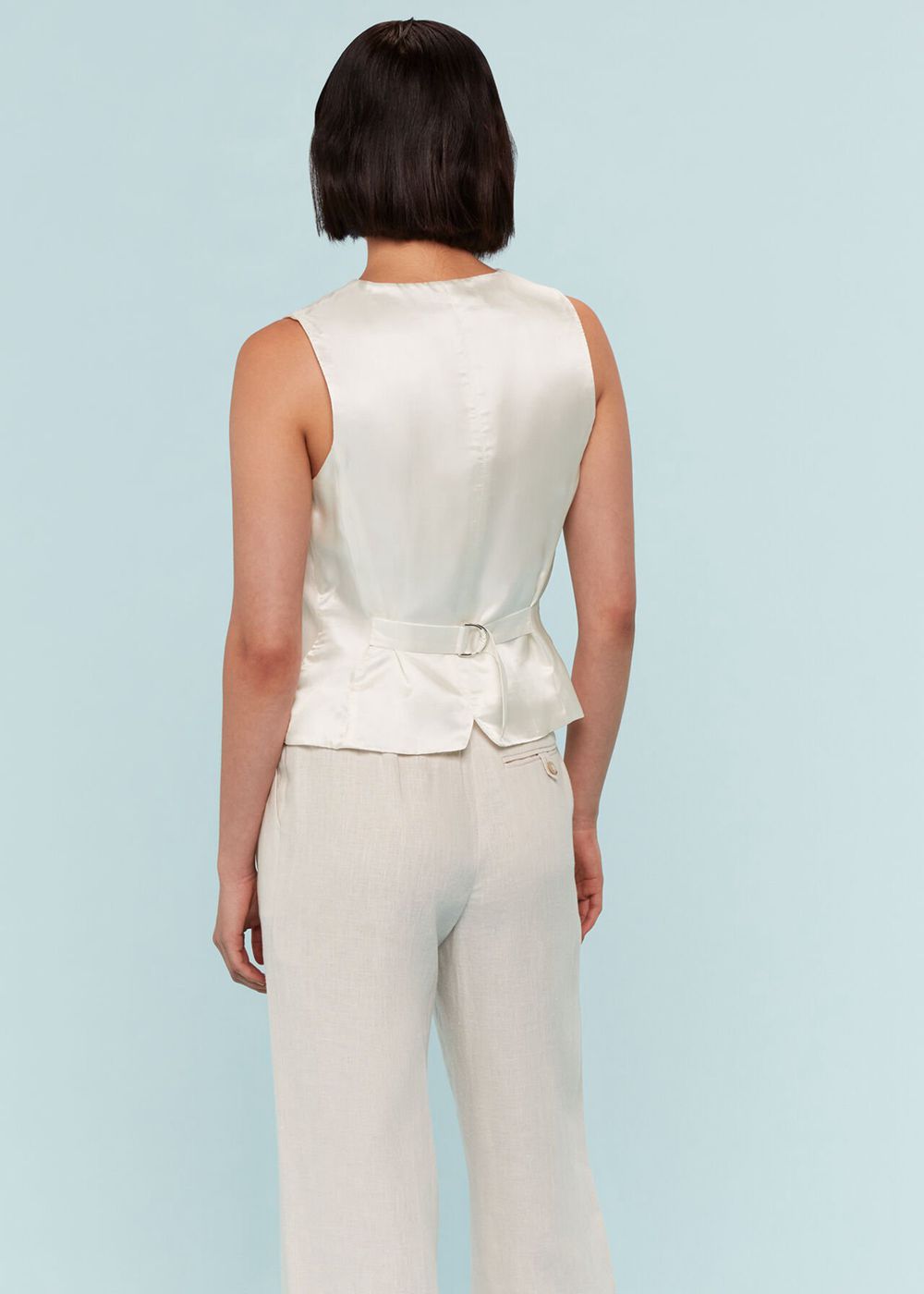 Whistles Bina Linen Vest Neutral | US-13256AGVQ