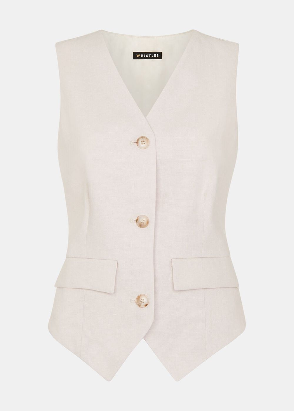 Whistles Bina Linen Vest Neutral | US-13256AGVQ