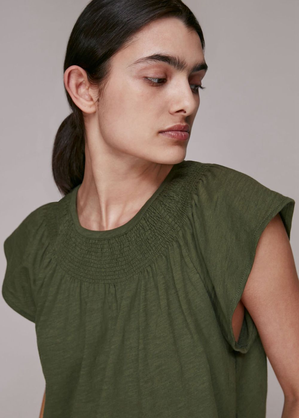 Whistles Blade Top Khaki | US-20456NKZO