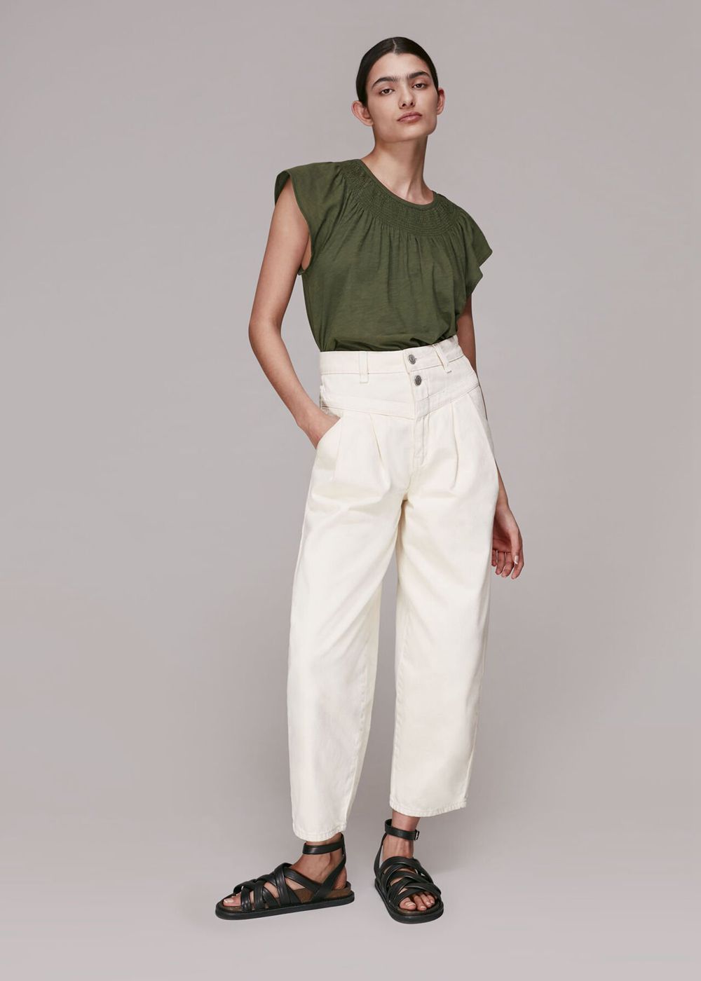 Whistles Blade Top Khaki | US-20456NKZO