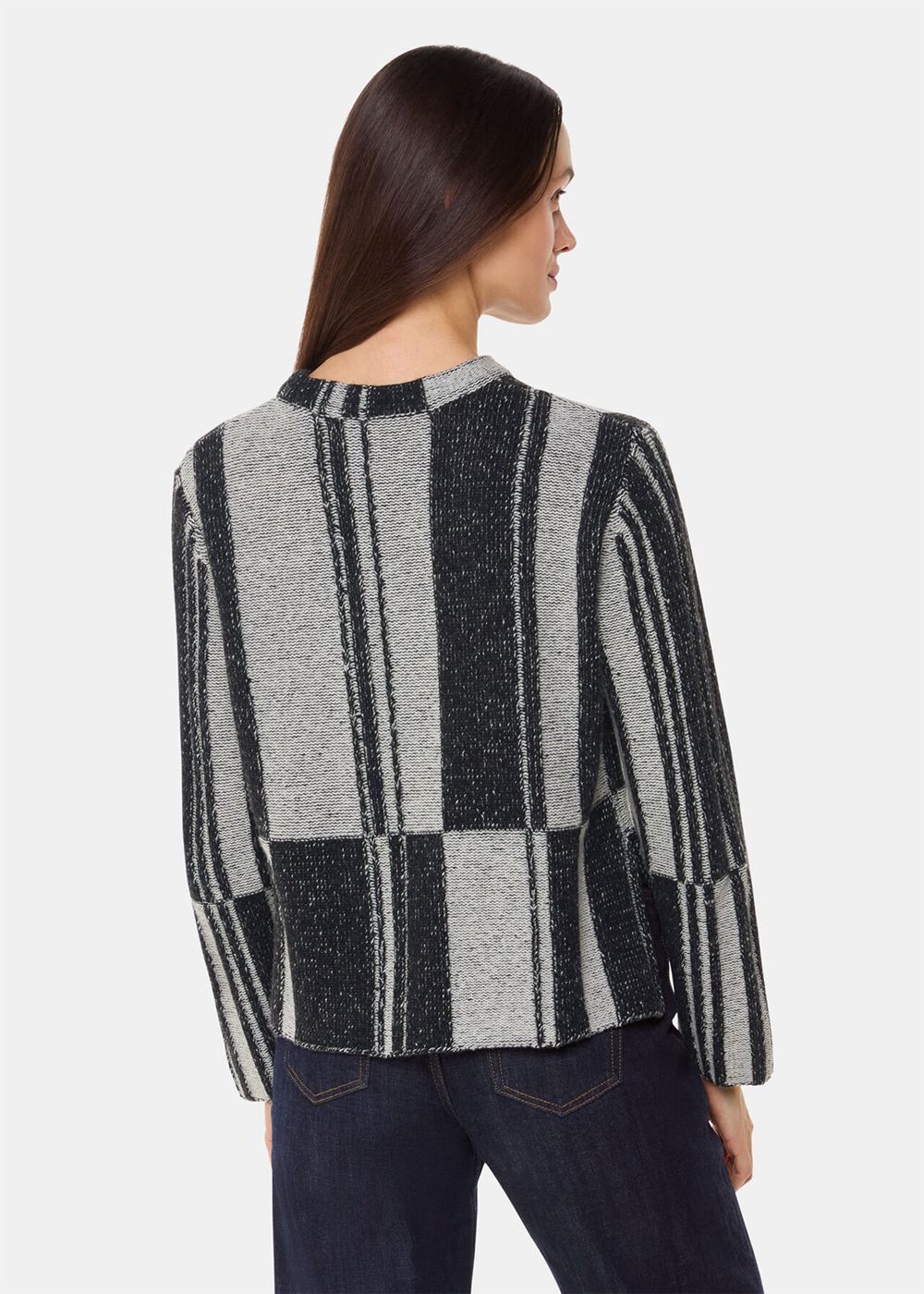 Whistles Block Stripe Wool Sweater Black / Multicolor | US-58416JSWA