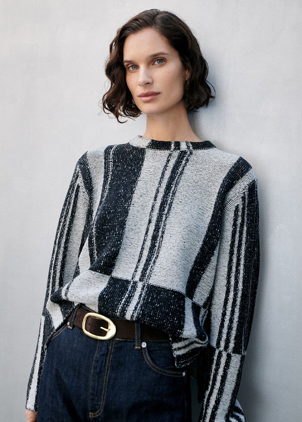 Whistles Block Stripe Wool Sweater Black / Multicolor | US-58416JSWA