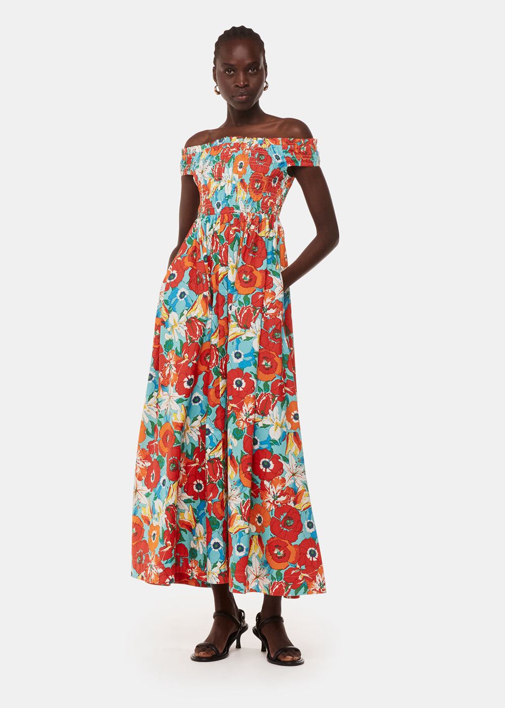 Whistles Blossom Tulips Bardot Dress Multicolor | US-74109WTXN