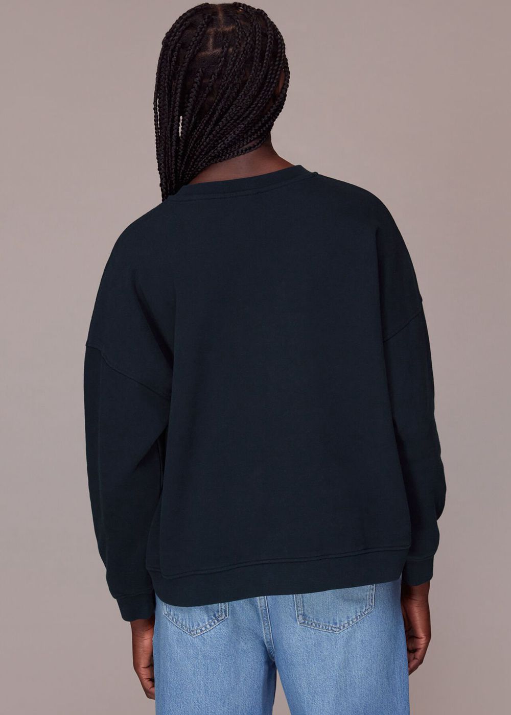 Whistles Bon Relaxed Sweatshirt Navy | US-23904BUIE