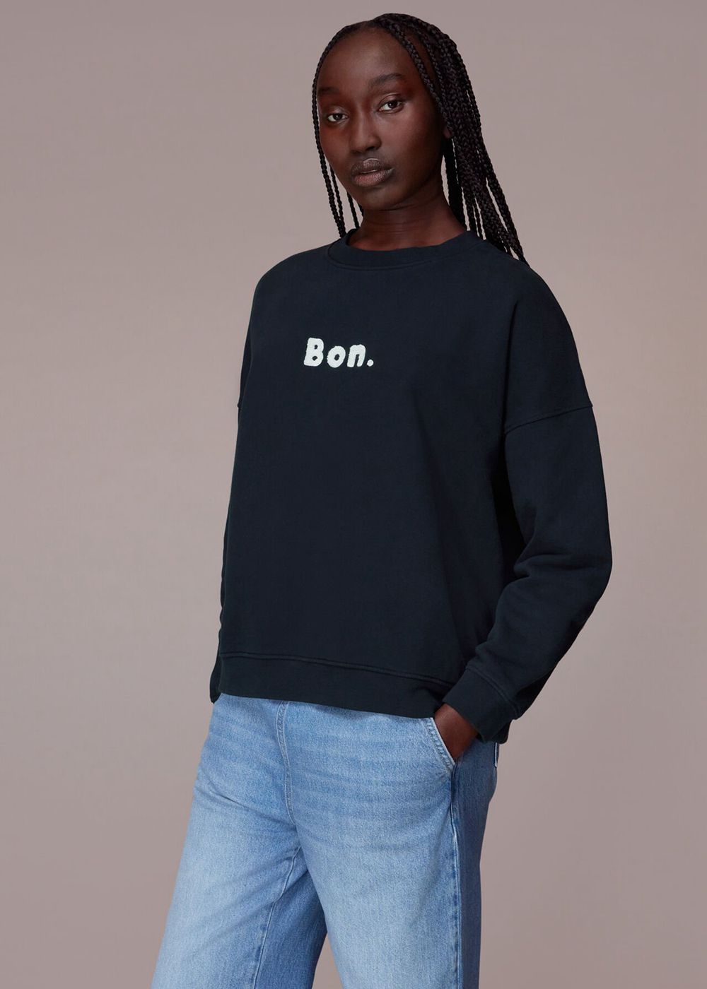 Whistles Bon Relaxed Sweatshirt Navy | US-23904BUIE