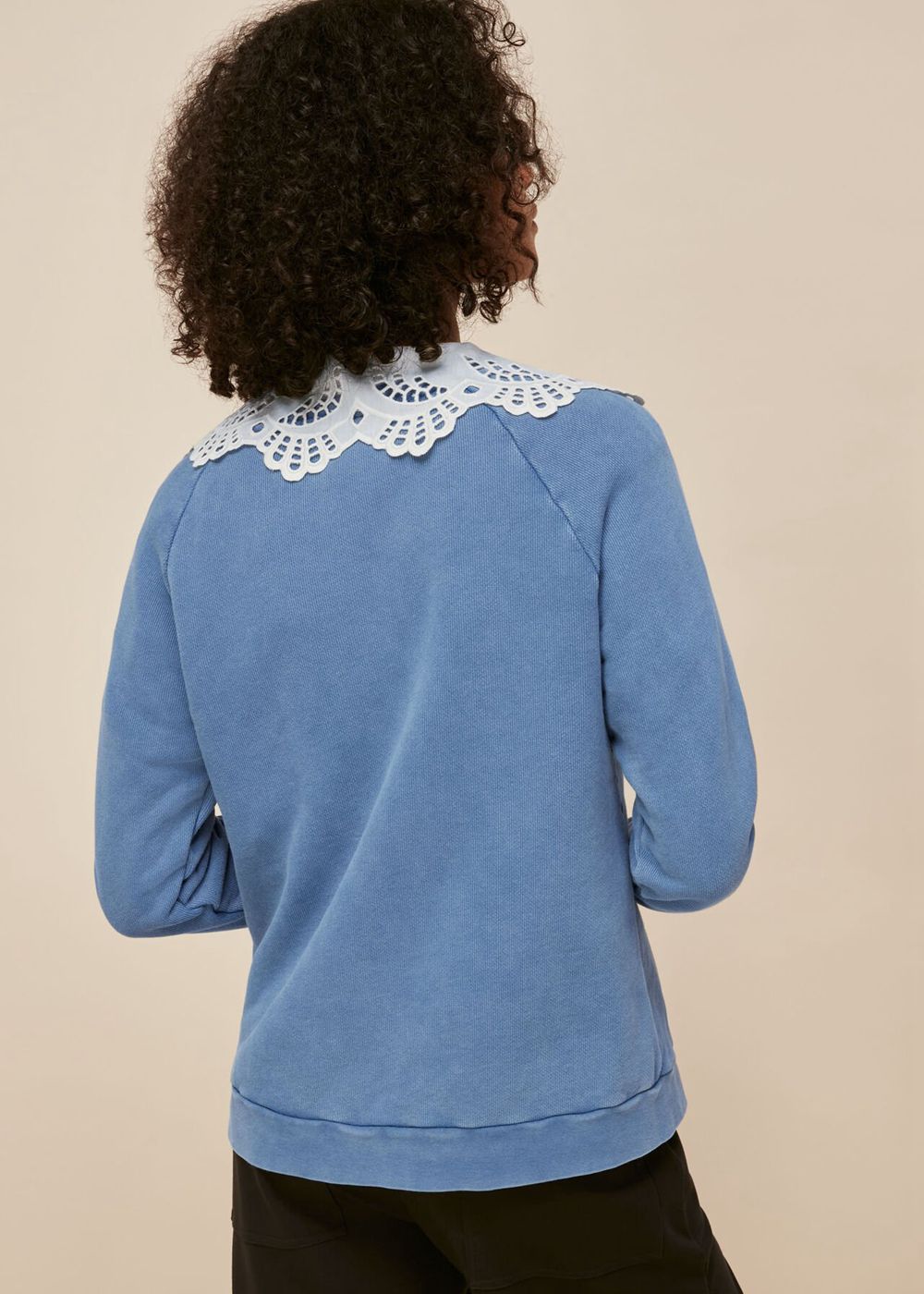 Whistles Bonjour Logo Sweatshirt Blue | US-92534FHRP