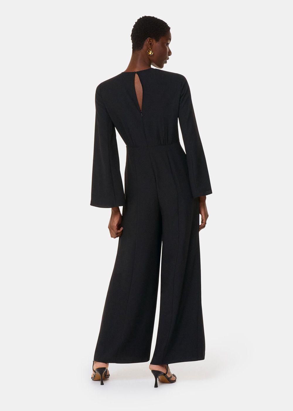 Whistles Bonnie Gathered Jumpsuit Black | US-01675NMQZ