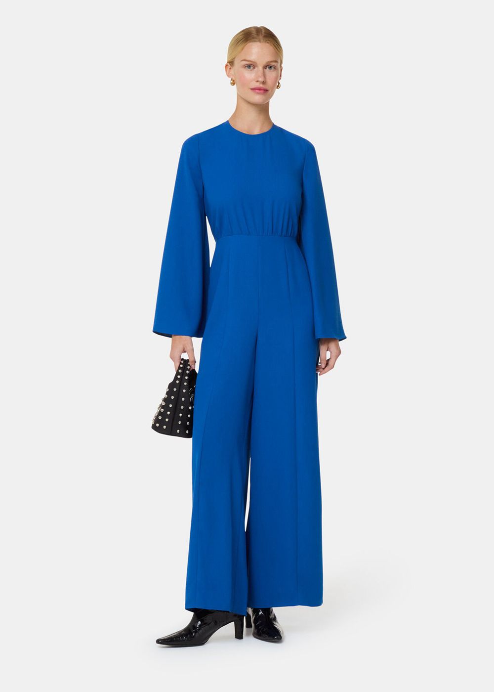 Whistles Bonnie Gathered Jumpsuit Blue | US-24859BLNY