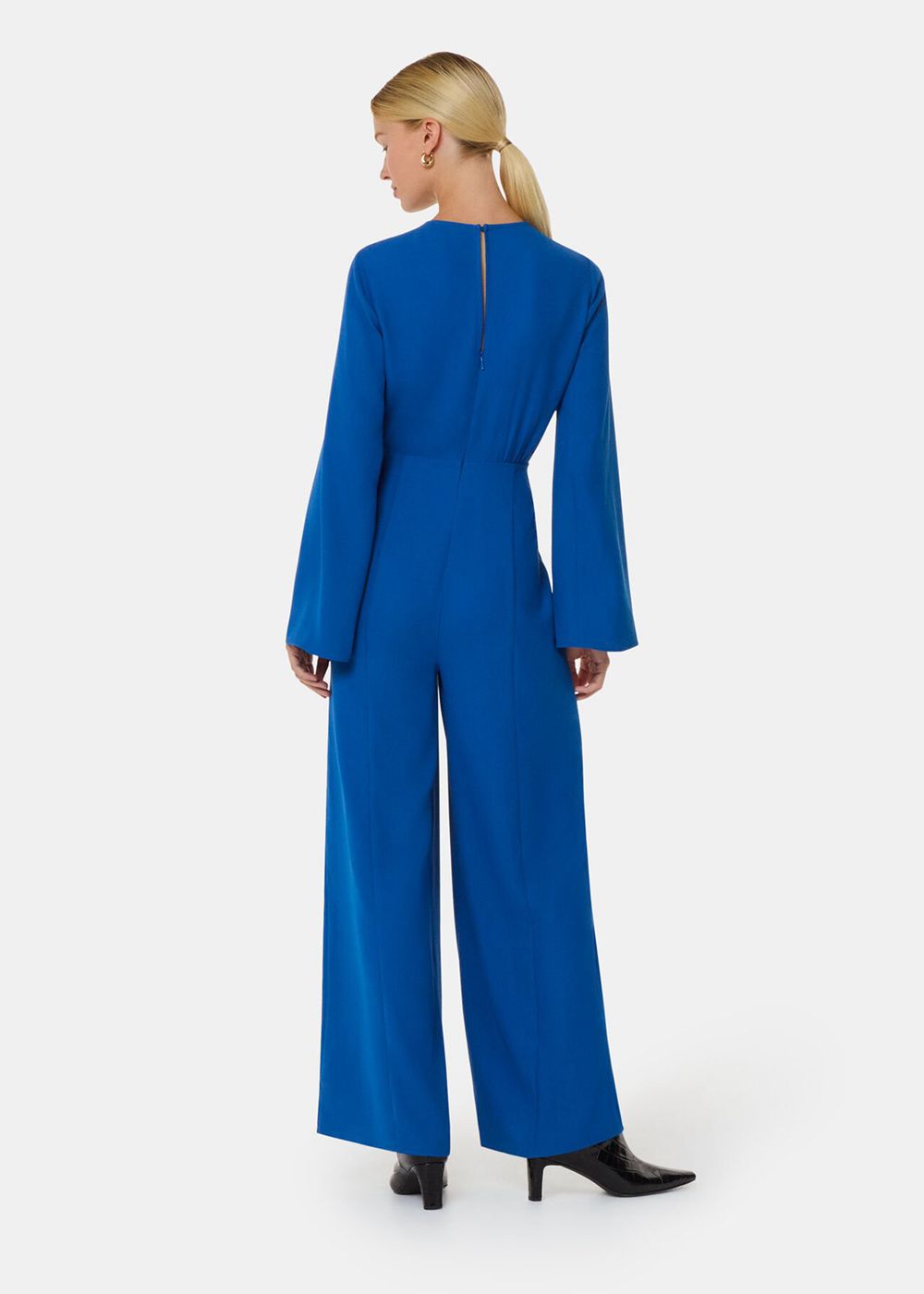 Whistles Bonnie Gathered Jumpsuit Blue | US-24859BLNY