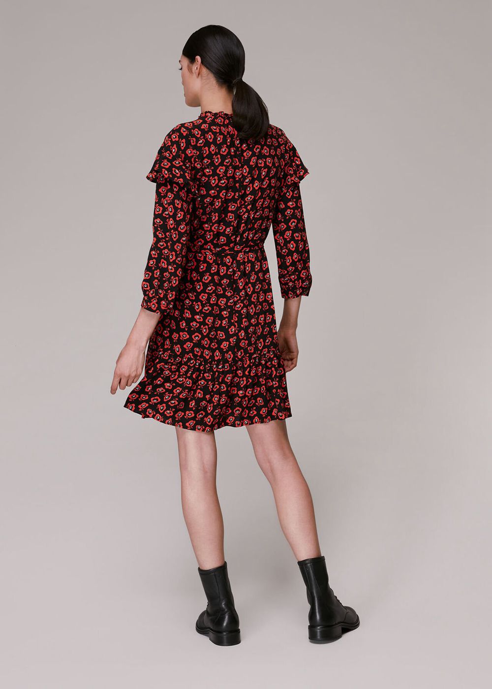 Whistles Botanical Garden Print Dress Red / Multicolor | US-23491GEZM