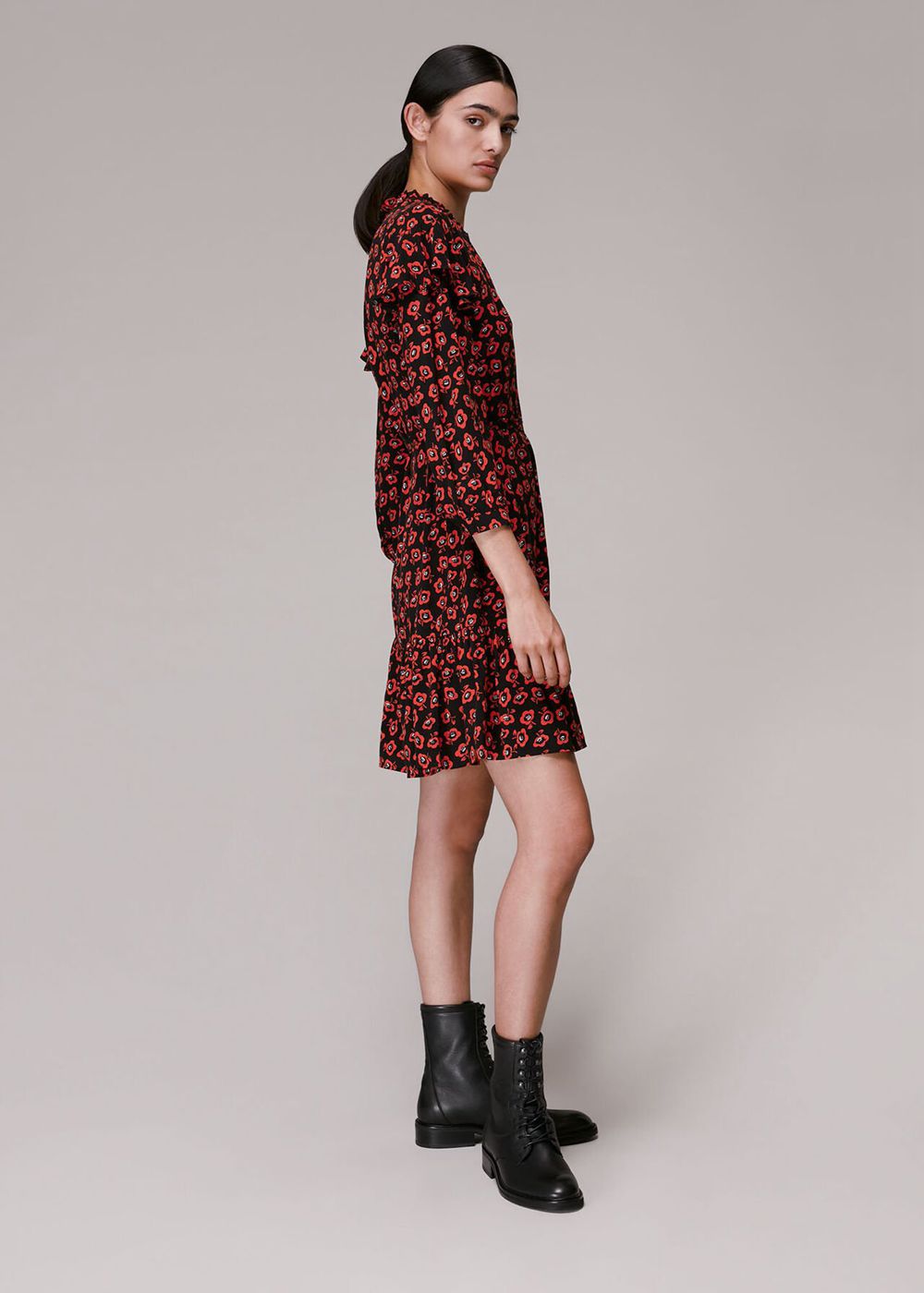 Whistles Botanical Garden Print Dress Red / Multicolor | US-23491GEZM