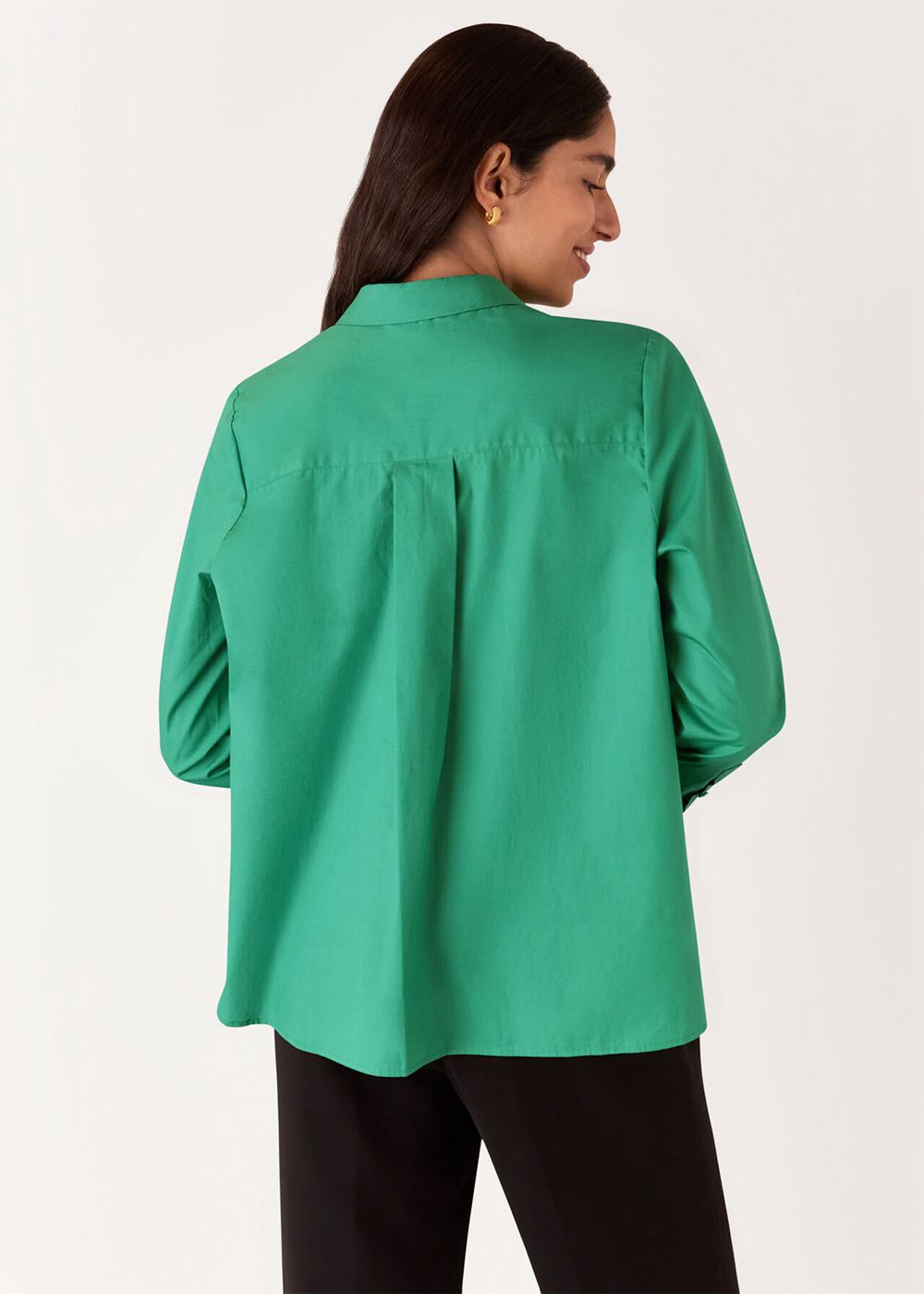 Whistles Boxy Cotton Shirts Green | US-06257JGZK